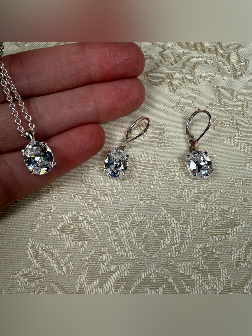 Napier Crystal Necklace with Matching Earrings, Fancy, Elegant, Nice